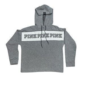 PINK by Victoria’s Secret Grey Fleece Pullover Hoodie Woman’s Size Small